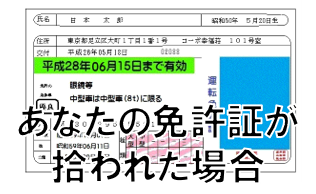 あなたの免許証が拾われた場合