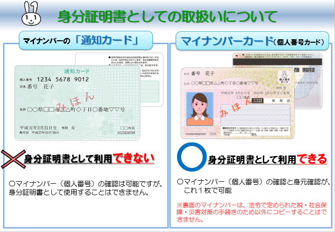 通知カードと個人番号カードの違い