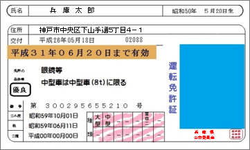 ＩＣ免許証の見本