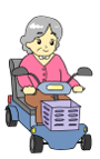 電動車いすの女性