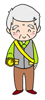 歩行中の高齢男性